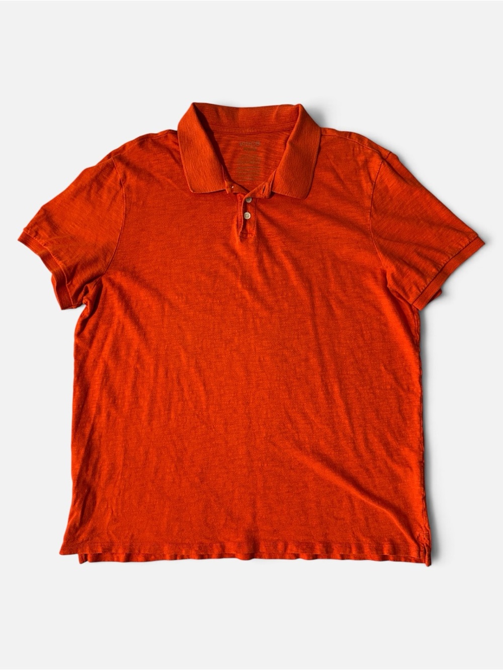 Vince mens XL orange solid cotton casual shirt sleeve polo shirt EUC